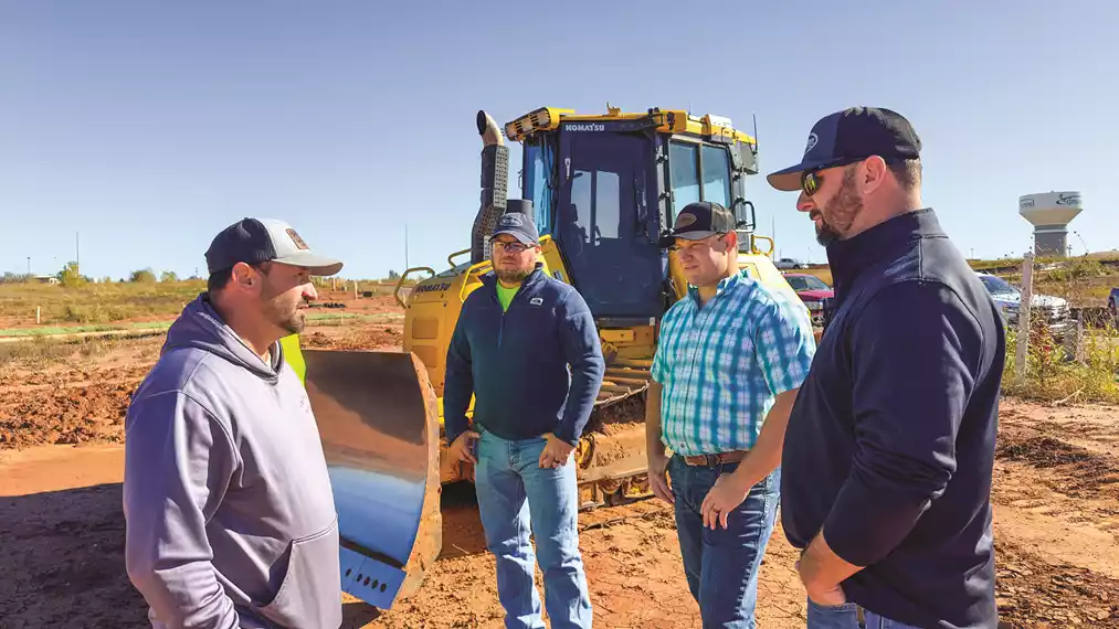 Clem Excavation & Land Services uses two Komatsu dozers to grade lots, driveways and ponds.