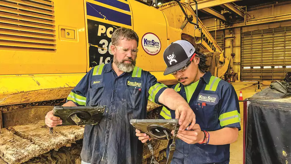 Real-world experience as a technician as a high school student. Learning about heavy equipment komatsu machines through a school program.