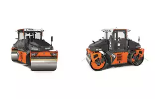 HAMM's new HX Series rollers , pivot-steered, intuitive operation, Easy Drive, Smart Compact digital assistant, comfort features.