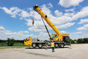 Grove TMS9000-2 truck-mounted crane with a new engine that increases its power output by 25 brake horsepower