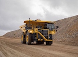 New Dump Truck under grey sky