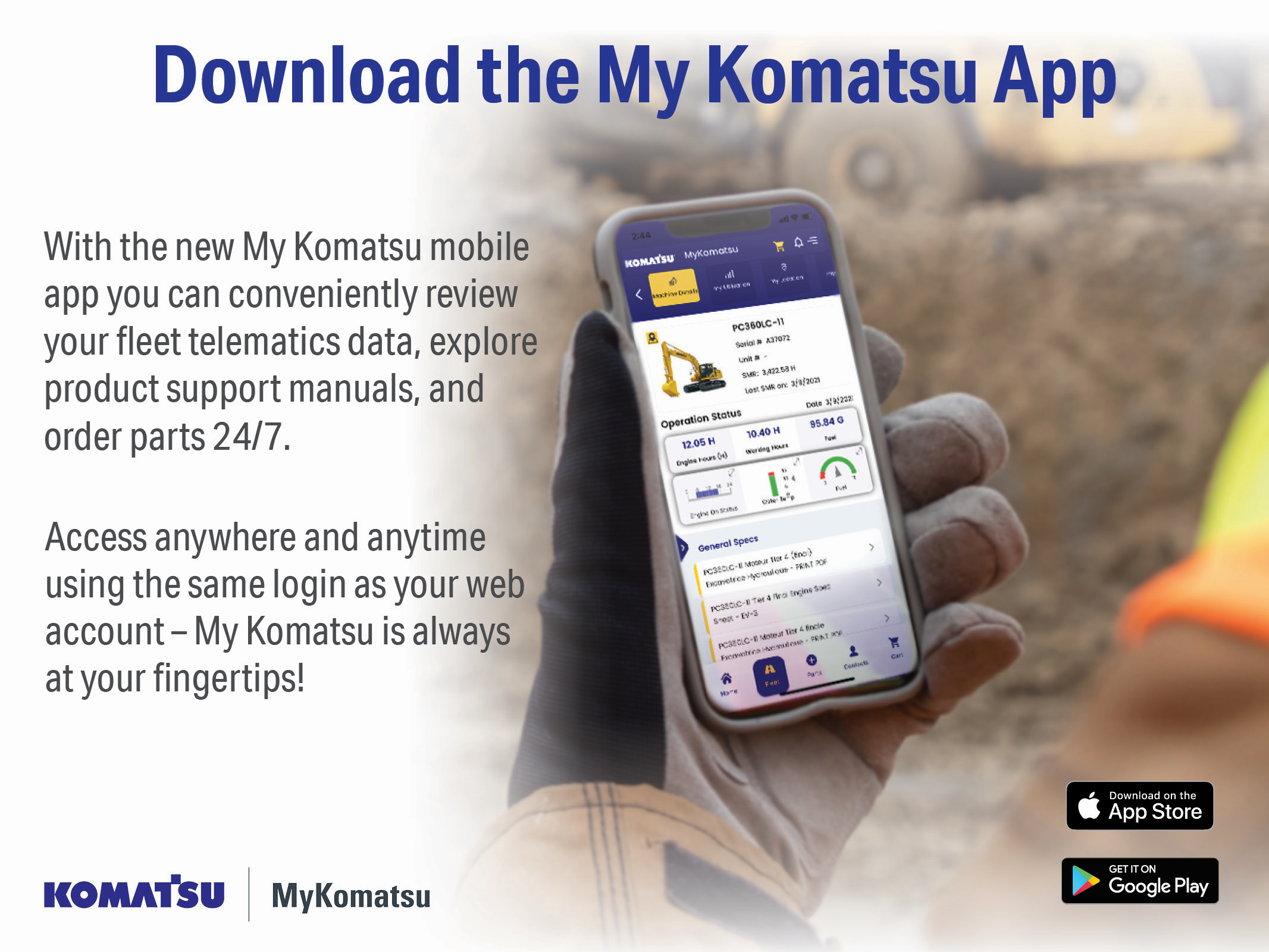 My Komatsu Login| Komatsu Fleet Management | Kirby-Smith Machinery